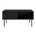 thumbnail image 3 of Table basse d'intérieur rectangulaire moderne CorLiving Lysander en bois d'ingénierie cannelé avec rangement, noire, 3 of 9