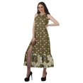 thumbnail image 3 of Moomaya Robe Imprimée Femme Fête Mariage Tenue de Fête Col Licou Robe Maxi en Rayonne, 3 of 4