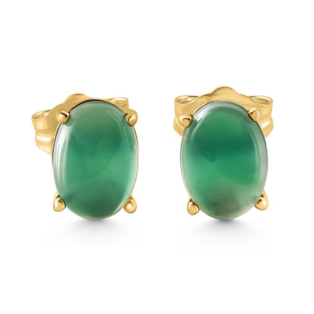Puces Émeraude 1,00 Ct en Or Jaune 14 K