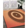 thumbnail image 3 of Ahgly Company Tapis d'Intérieur Lavable à la Machine, Carré, Transitionnel, Orange, Tapis de Zone, 8 Pieds Carré, 3 of 7
