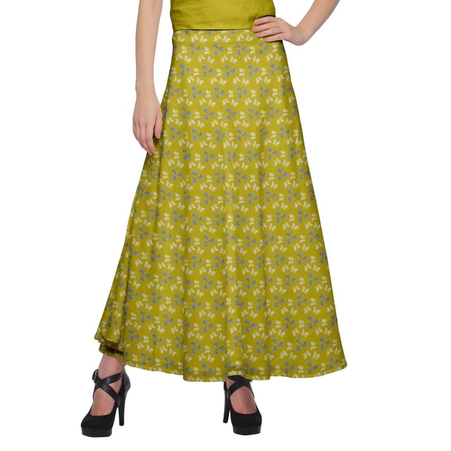 Moomaya Jupe Longue Imprimée pour Femmes Jupe Portefeuille Longue Filles Tenue Décontractée Vêtements
