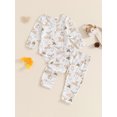 thumbnail image 4 of Gupgi Baby Reindeer Outfit Fall Rainbow Print Long Sleeve Romper Long Pants 2 Pcs Set, 4 of 9