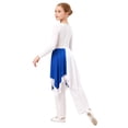 thumbnail image 2 of inlzdz Tenues de Danse Métalliques pour Filles Robe de Culte à Manches Longues avec Pantalon Ensemble pour Performance de Choeur Bleu 6, 2 of 7