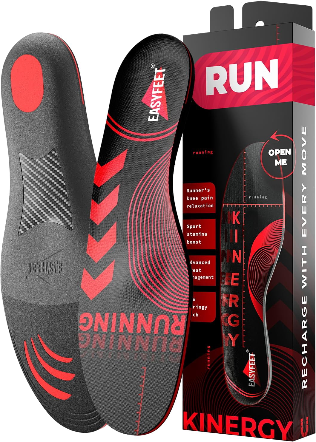 Running Athletic Shoe Insoles Men Women - Sport Insole - Shock Absorption Inserts - Walking Hiking Hockey Tennis Basketball - Orthotic Comfort Cushions Inserts Sneakers