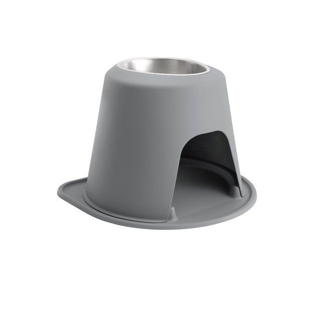 WeatherTech Single High Pet Feeding System 14" High Stand - Stainless Steel - Dark Grey