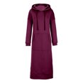 thumbnail image 4 of Robes d'Été Grande Taille pour Femmes 2024 Col Rond Hiver Chaud Couleur Manches Longues avec Poches Robe Longue Économisez jusqu'à 65 %!, 4 of 6