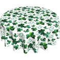 thumbnail image 1 of St. Patricks'' Day Round Tablecloth 60 Inch Spring Lucky Shamrocks Decoration Table Cloths Polyester Fabric Green Clover Table Cover for Home Indoor Dinning/Outdoor Party, 1 of 6