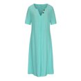 thumbnail image 4 of Babysbule Liquidation Robes d'Été pour Femmes, Mode Femmes Décontractée Ample Imprimé Papillon Col en V Manches Mi-Longues Boutons Poches Robe Longue, 4 of 6