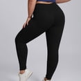 thumbnail image 2 of Lovzfmll High Waist Yoga Leggings for Women, Solid Color Active Fit, Slim Ankle Length Leggings Black, 2XL, 2 of 6