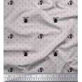 thumbnail image 1 of Soimoi Gray Georgette Viscose Fabric Gift Box & Bell Dots Fabric Prints By Yard 42 Inch Wide, 1 of 3