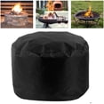 thumbnail image 3 of Outdoors Fire Pit Cover Heavy Duty Waterproof 210T Polyester with Thick PVC Coating Full Coverage PatioRound Fire Pit Fireplace Cover Waterproof Dustproof Black, 3 of 9