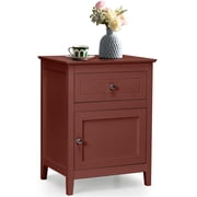 Giantex Wooden End Table w/Shelf, 2-Tier Storage Bedside Sofa Table w/Solid Structure, Coffee Table Nightstand