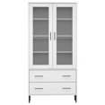 thumbnail image 2 of vidaXL Adult Standard Tall Bookcase with Metal Legs White 85x35x172.5 cm Solid Wood OSLO, 2 of 5