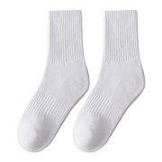 MIASHUI Women's Mid-Crew Socks Thermal Winter Socks for Women Cozy Stackable Socks with Grips Sleep Socks White