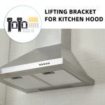 IDEANATEGRATE 2Set Universal Range Hood Brackets Adjustable Height Cooker Hood Mount Black for Kitchen