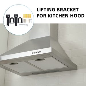 IDEANATEGRATE 2Set Universal Range Hood Brackets réglable hauteur Cooker Hood Mount noir pour la cuisine