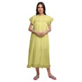 thumbnail image 1 of Moomaya Robe de Nuit d'Allaitement à Col Rond Uni pour Femmes en Coton, 1 of 6