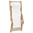 thumbnail image 5 of vidaXL Deck Chair Bamboo and Canvas Cream White, 5 of 5