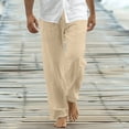 thumbnail image 2 of WRKEKC Casual Pants for Men Relaxed Fit Straight Leg Beach Pants with Drawstring and Pockets Solid Color for Summer Wear, 2 of 6