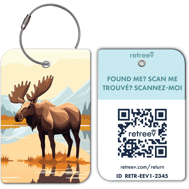 Retreev Smart Luggage Tag, NFC & QR Code w/ Identity Protection