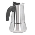 thumbnail image 1 of Moka Pot,  Stainless Steel Heat  Curved Handle Stovetop Espresso Maker Mirror Polishing Rustproof Easy To Clean Espresso Machine With  Valve For Home, Travel, Office, 1 of 8