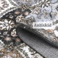 thumbnail image 4 of Hasoo Washable Living Room Area Rug 9x12 ft Large Modern Floral Non-Slip Soft Foldable Indoor Gray/Brown Carpet, 4 of 5