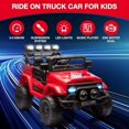thumbnail image 2 of 12V Kids Ride on Truck, Ride on Jeep Car with Remote Control, Electric Vehicle for Kids,Spring Suspension,Bluetooth Speaker,Multi Music Modes,3 Speeds,LED Lights, 2 of 8