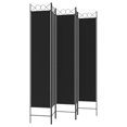 thumbnail image 3 of vidaXL 5-Panel Room Divider Black 200x220 cm Fabric, 3 of 5