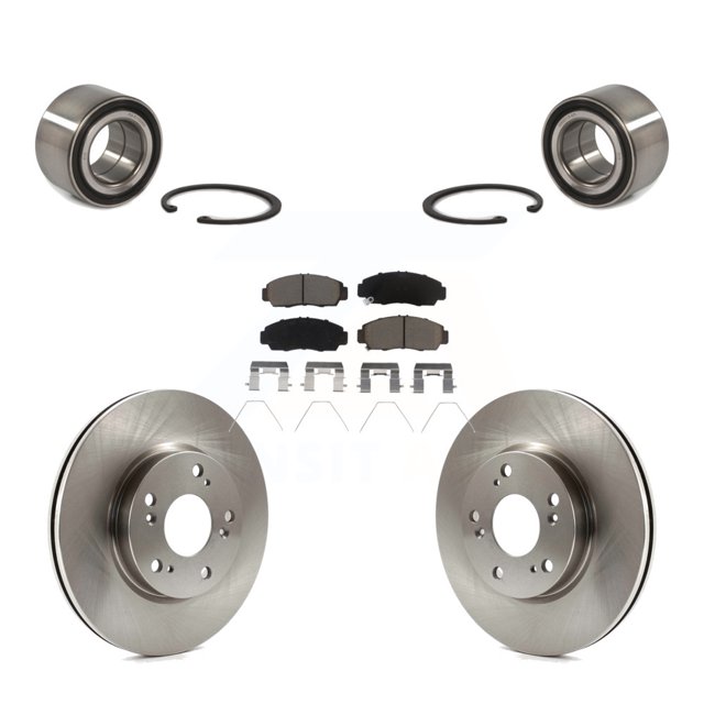 Transit Auto Front Wheel Bearing Disc Brake Rotors and Ceramic Pads Kit for Car Honda Civic KBB-122949