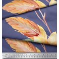 thumbnail image 2 of Soimoi Purple Poly Georgette Fabric Leaves & Peach Floral Print Fabric by Yard 52 Inch Wide, 2 of 3