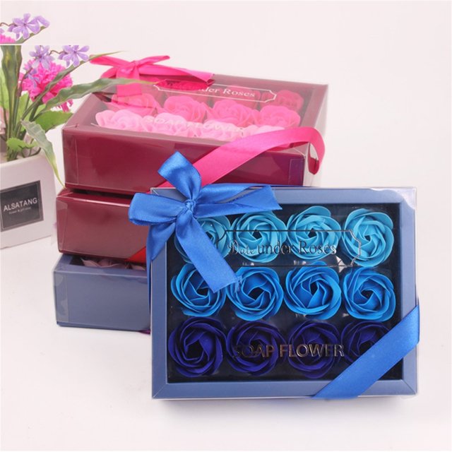 Vaidha Couple de la Saint-Valentin - Bouquet de Fleurs Roses Illets Boîte Cadeau Mariage Maison
