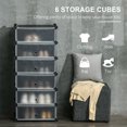 thumbnail image 4 of HOMCOM Organisateur de Rangement en Cubes avec Portes, Armoire Modulaire Bricolage à 6 Cubes Noire, 4 of 10