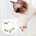 thumbnail image 3 of Collier pour Chat Ajustable Sans Allergie Design Fermoir Mousqueton Résistant à la Décoloration Collier Imitation Perle avec Pendentif Dessin Animé Fournitures pour Animaux, 3 of 9