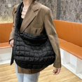 thumbnail image 3 of Autumn And Winter Women Down Bag Color Check Bag Large Capacity Messenger Bag, 3 of 8