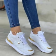 Commforr Women's Shoes, Womens Athletic Shoes, Shoes for Women Sneakers, Women's Running Shoes, Walking Shoes Women, Women's Breathable Color Matching Casual Running Shoes Womens Sneaker, White, 7.5