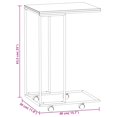 thumbnail image 4 of vidaXL Side Table with Wheels White 40x30x63.5 cm Engineered Wood, 4 of 4