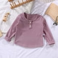 thumbnail image 1 of RXIRUCGD Round-neck Ribbed Velvet Bottoming Shirt For Kids( Violet, Taille:130, 1 of 3