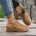 thumbnail image 2 of RKSTN Slippers for Women Pu Clogs Spring Summer Solid Color Trendy Novel Closed Toe Exposed Flat Soled Comfort Mules with Slight Heel, 2 of 5
