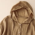 thumbnail image 4 of Timegard Womens Button down Tops Cotton Linen Long Sleeve Hoodies Lightweight Casual Loose Sun Shirts, 4 of 6