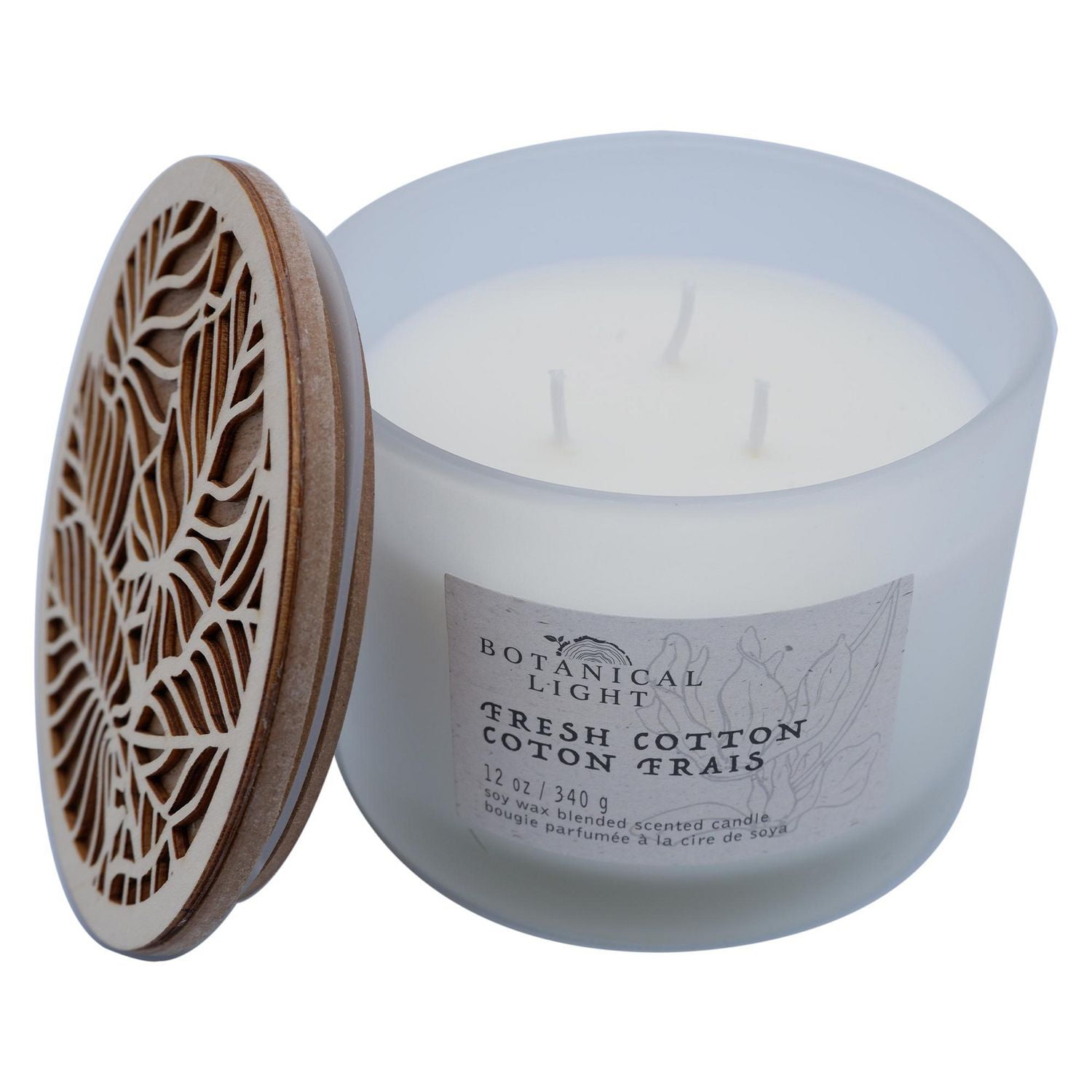 340g Coton frais BOUGIE PARFUMÉE À LA CIRE DE SOYA