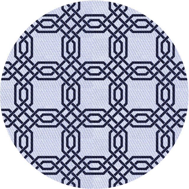 Ahgly Company Tapis d'Intérieur Lavables en Machine, Circulaires, Bleus Célestes de Transition, Ronds de 8 Pi