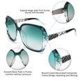 thumbnail image 2 of FEISEDY Polarized Women Square Sunglasses Sparkling Composite Shiny Frame B2289, 2 of 6