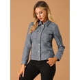 thumbnail image 3 of INSPIRE CHIC Women's Jackets Long Sleeve Faux Suede Trucker Motorcycle Jacket, 3 of 6