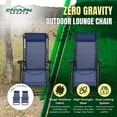 thumbnail image 3 of Caravan Chaise Longue Pliante d'Extérieur à Gravité Zéro Sports, Bleue (Lot de 2), 3 of 9