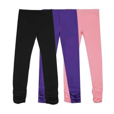 Bienzoe Girl's Cotton Stretch School Uniform 3 Leggings Pack-G 6