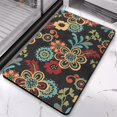 thumbnail image 3 of Modern Green Floral Rug 20x32 Inch - Non-Slip, Washable Area Rug for Entryway, Bedroom, Bathroom, Laundry Room - Small Distressed Accent Floor Carpet, 3 of 5