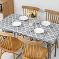 thumbnail image 3 of Cloth Elastic Fitted Tablecloths For 6 Foot Rectangle Tables Stretch Washable Patio Table Cover For Outdoor Camping Banquet And Parties (30 Elastic Rectangle Tablecloth Reusable Table Chalk Tablecloth, 3 of 6