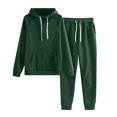 thumbnail image 1 of 2 Piece Sweatsuits for Womens Clearance Solid Color Pocket Drawstring Pullover Sweatpant Set Lounge Tracksuit Casual Plus Size Lightweight Loose Ladies Outfits Fall Winter 2023 Black L, 1 of 5