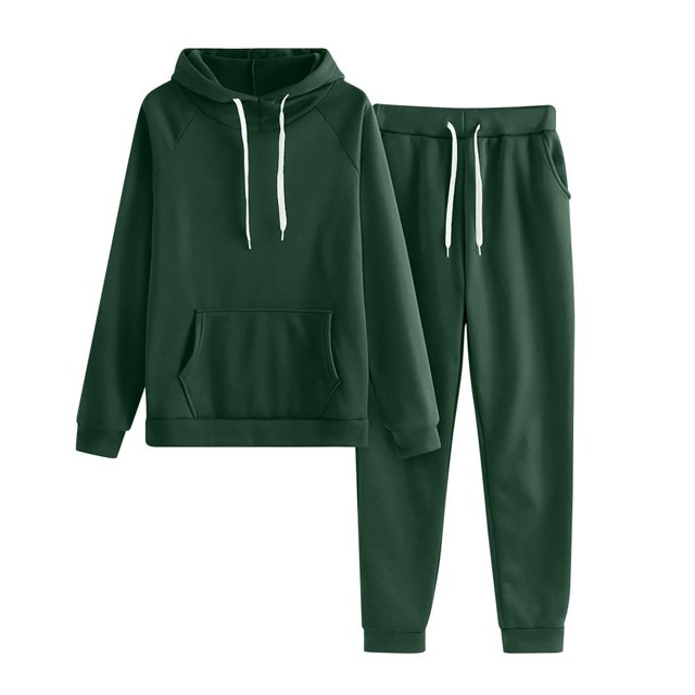 2 Piece Sweatsuits for Womens Clearance Solid Color Pocket Drawstring Pullover Sweatpant Set Lounge Tracksuit Casual Plus Size Lightweight Loose Ladies Outfits Fall Winter 2023 Black L