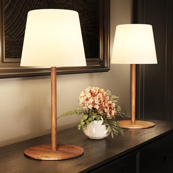 EZVALO 2 Pack Cordless Table Lamp IP65 Waterproof, Rechargeable Shower Lamp with 4500mAh Battery Operated, 3 Color Temps Dimmable
